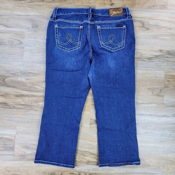 💇‍♀️Seven7 Blue Medium Wash Adjustable Leg Cropped Jeans Size 18 - Picture 5 of 12
